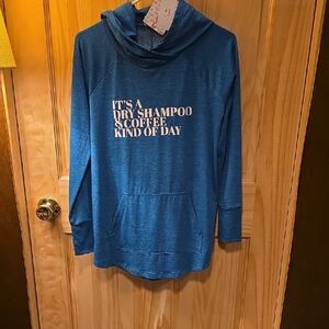 Turquoise Hoodie with Fun Graphic